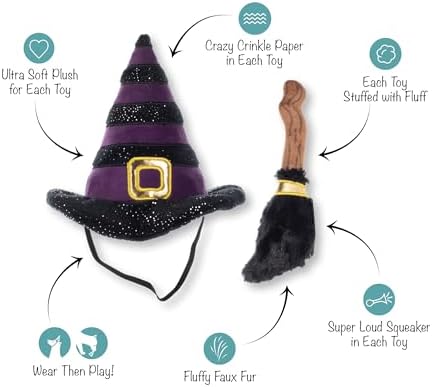 Fringe Studio Wear & Play Plush Dog Toy, IF The Broom FITS, 2 Piece Set, PetShop Collection (638009)