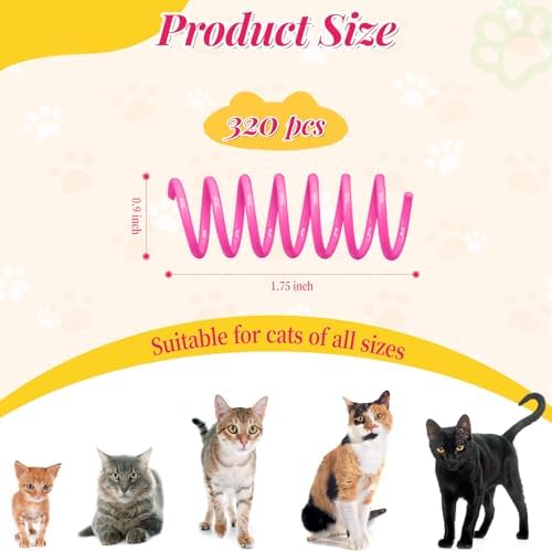 Cat Spiral Spring Toy，320PCS Interactive Indoor Colorful Springs for Kitten Hunting Swatting Biting