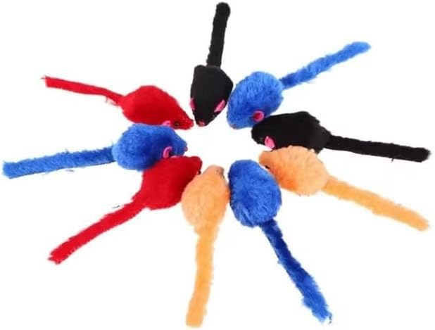 10pcs Mini Colorful Plush Cat Toys - Mice for Cats & Kittens