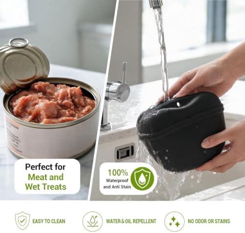 AUDWUD Silicone Dog Treat Pouch with Clicker Magnetic Closure Secure Clip