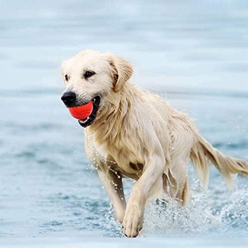 YoFellas Solid Red Rubber Dog Toy – Ultra Bounce, Indestructible Chew & Fetch Toy for Aggressive Chewers, Interactive Training for Small to Large Dogs (Large, Striped)