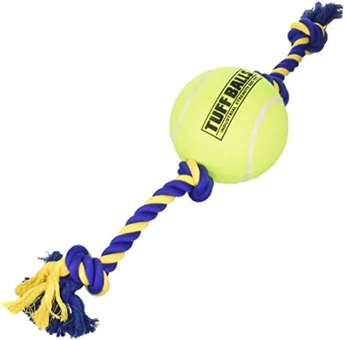 PetSport Mega Tuff Ball Tug Dog Toy - Mega Tennis Balls for Large Dogs, Dog Tug Toys, Great for Boredom & Aggressive Chewers, Dog Toy, Certified Non-Toxic, Won’t Wear Down Teeth - 6"