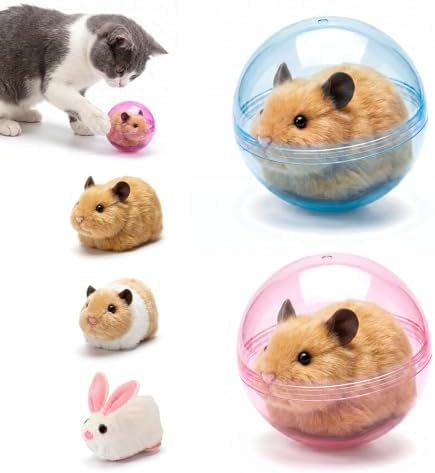 2 Pack Auto-Rolling Cat Ball for Indoor Pet (2, Brown Mouse Set)