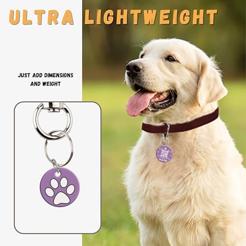 tag8 Smart Pet ID Tag – Anti-Loss NFC & QR Code Tag, Silent Silicone Dog & Cat ID Collar Tag, Digital Pet Profile & Easy Owner Contact - Purple
