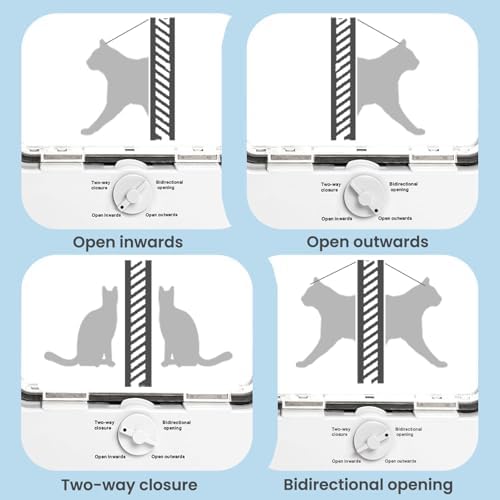 Petoasis Cat Door for Window & Small Dog, Quick Damage-Free Install, 28"-32" Width Adjustable, All Aluminum Frame, 4-Way Lock, Magnetic Closure Cat Window Door, Extra Window Lock & Sealing Strips (M)