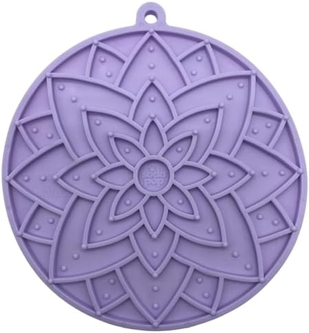 SodaPup Lotus eMat – Durable Enrichment Feeder Made in USA from Non-Toxic, Pet-Safe, Food Safe Rubber for Mental Stimulation, Avoiding Overfeeding, Fresh Breath, Digestive Health, Calming, & More
