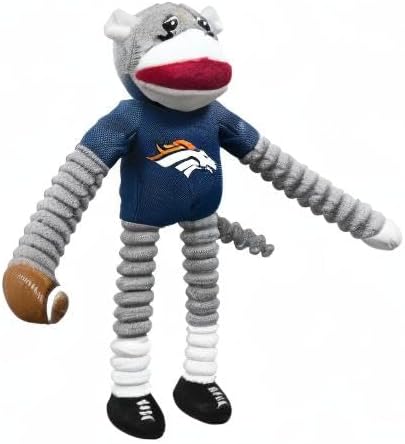 Littlearth NFL Denver Broncos Sock Monkey Pet Toy, Team Color, One Size
