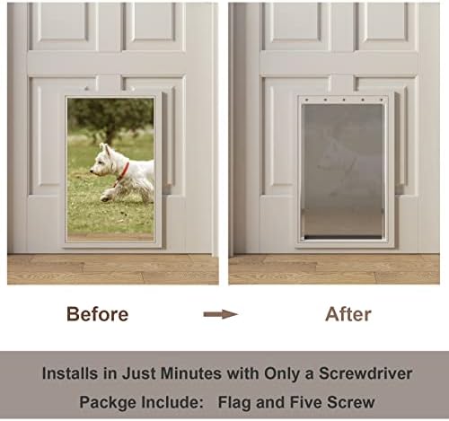 MIAOTONG Weather-Resistant Large Dog Door Replacement Flaps with Screws | Dog Door Flap Compatible with PetSafe Freedom Doggie Doors PAC11-11039, 10 1/8" x 16 7/8", Flexible, Durable, Easy to Install