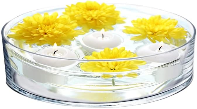 CYS Excel Large Glass Cylinder Vase (H:4" D:16") Flower Vase Centerpieces Hurricane Floating Pillar Candle Holder Terrarium Planter
