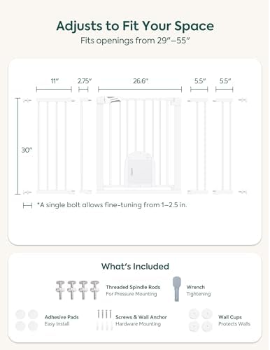 Babelio Extra Wide Baby Gate with Cat Door, CatPrivilege III, 29-55"