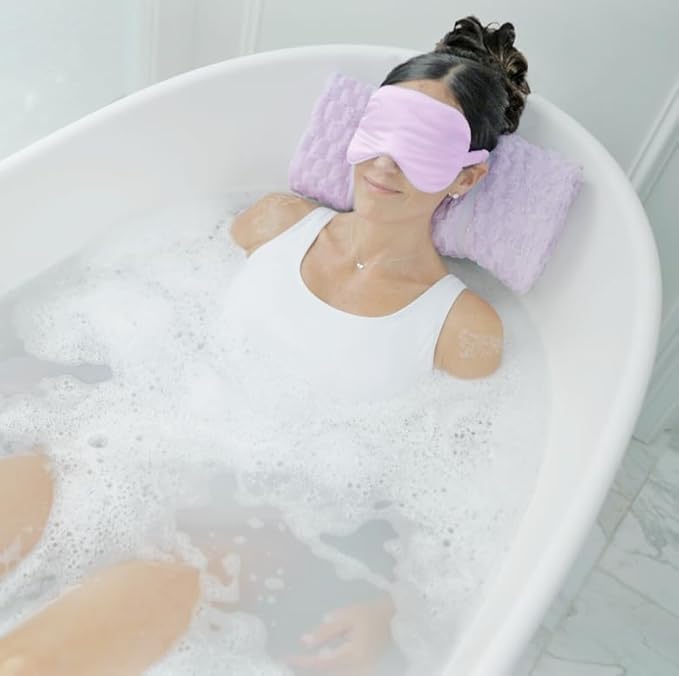 Bath Bean Luxury Body Stopper, Anti-Slip Spa Accessory, Holds Reclined Position in Bath, Bathe Comfortably Hands Free, and Keep Your Hair Dry. Recline, Relax, Stay Put
