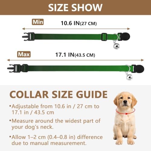 Green Gradient Adjustable Buckle Kitten Collar 2 Pack Cat Neck Collar