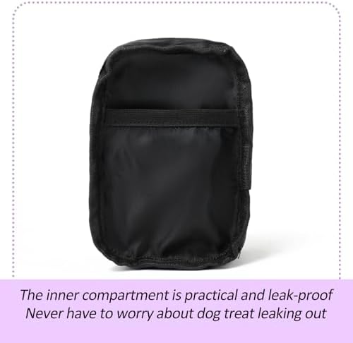 Small Treat Pouch with Dog Bags Dispenser, Portable Walking Bags, Purple