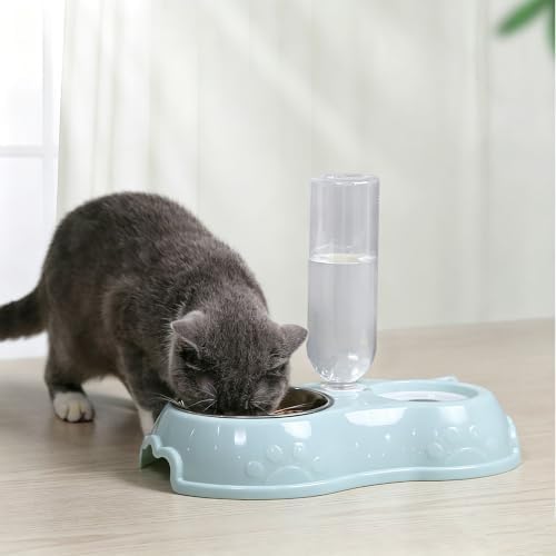 Cat Bowls Food and Water Bowl Set with Automatic Water Dispenser