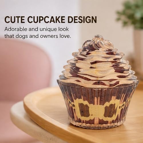 Molaxpet Squeaky Dog Toy Cupcake Rubber Interactive Chew Toy for Pet Dogs