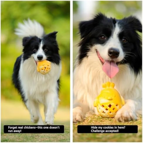 MewaJump Dog Toy Treat Food Dispenser Puzzle Rubber Chew Toys Stuffed Ball