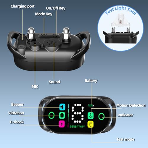 Dog Bark Collar for Large Medium Small Dogs,Smart Anti Barking Training Rechargeable Collar Device for Dogs with 4 Training Modes,8 Adjustable Sensitivity,IP67 Waterproof,3Pack