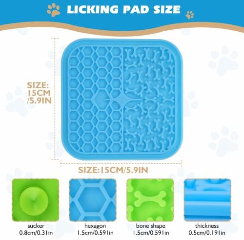 2 Pack Lick Mat for Dogs and Cats, Dog Slow Feeder Dowl Mat for Bathing Grooming Nailing Trimming, Dog Feeding Mat, Licking Pad for Dogs Cats
