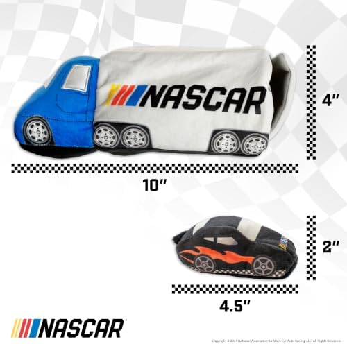 NASCAR, Hide & Seek Nesting Toys for Dogs, Semi Truck & Racecar Tug Toy