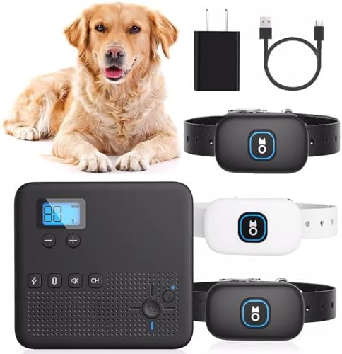 Wireless Dog Fence, Pet Boundary Containment System, Rechargeable Waterproof Training Collar Receiver, Vibrate/Shock Dog Fence, Safe Effective, Electric Pet Fence for Stubborn Dogs,for1dog