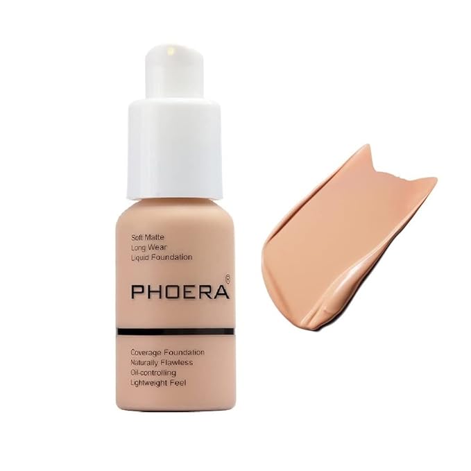PHOERA Foundation, Flawless Soft Matte Liquid Foundation Makeup for Women. (103# Warm Peach)
