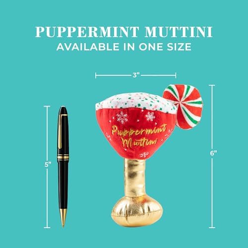 Haute Diggity Dog Puppermint Muttini Plush Dog Toy, Cocktail Parody Toy