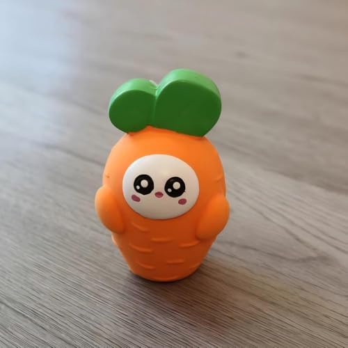 2 Pieces Latex Dog Squeaky Toys, Cute Animal Design Interactive Pet Toys (Carrot&Eggplant)