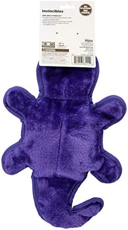 Outward Hound Durablez Medium Gecko Stuffing-Free Squeaky Plush Dog Toy for Puppies & Dogs - Interactive, Soft Yet Tough, No Mess, Jumbo Squeaker, Long-Lasting Play, 14 inch, Purple
