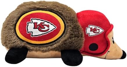 NFL Kansas City Chiefs Plush Hedgehog Toy for Dogs & Cats, Cool Soft Pet Toy for Fun and Interactive Play, Dog Chew Toy with Squeaker, Licensed Hot Pet Toy