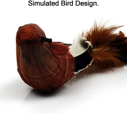 TTcat 2 Pack Realistic Bird Cat Toys, Natural Feather Simulated Bird Kitten Interactive Hunting Play Toy, Lightweight Indoor Cat Exercise Toy for Indoor Cats and Kitten.