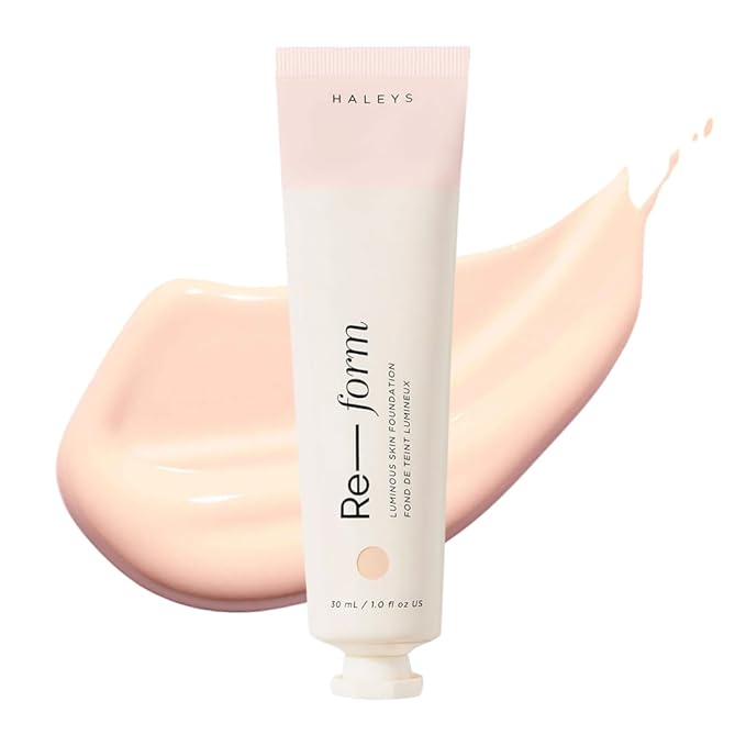 HALEYS Re-form Luminous Skin Foundation, VEGAN + CRUELTY-FREE, Blurs, Conceals, Blendable, Buildable Med-to-Full Coverage, Weightless, Oil-free, All-Day Wear, Hyaluronic Acid, All skin types (1.75)
