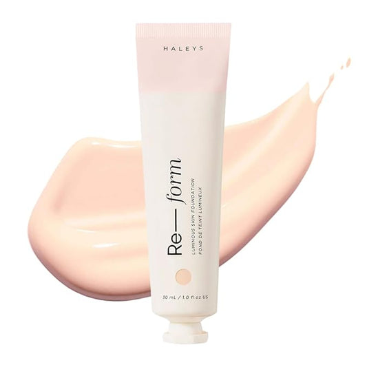 HALEYS Re-form Luminous Skin Foundation, VEGAN + CRUELTY-FREE, Blurs, Conceals, Blendable, Buildable Med-to-Full Coverage, Weightless, Oil-free, All-Day Wear, Hyaluronic Acid, All skin types (1.75)