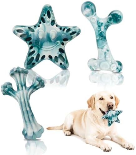 YINEYA Dog Toys for Aggressive Chewers, 3-Pack Tough Dog Chew Toys