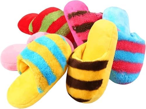 Blue Cute Pet Puppy Dog Cat Slipper Shape Plush Slipper Sound Pet Toy Pet Dog Chew Toys Squeak Plush Toys Shape Tooth Cleaning Chew Play Toy Supplies Squeak