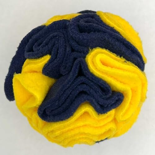 Glory To Dog Puppy/Small Breed Snuffle Ball Toy Bright Yellow & Royal Blue