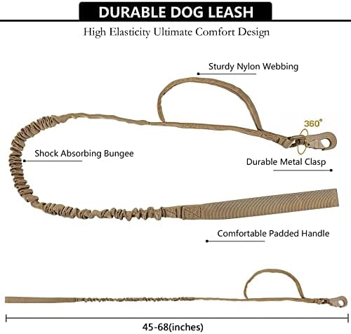 Tactical AirTag Dog Collar Leash Set - Heavy Duty, Adjustable GPS Colla