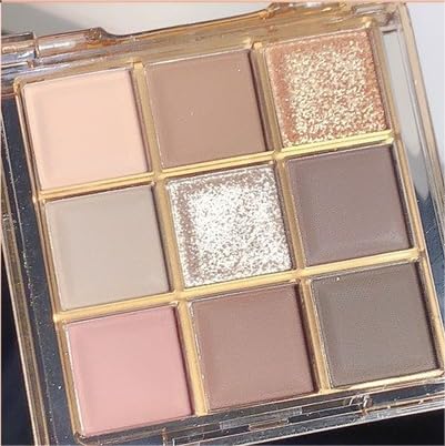 Kayswang eye shadow 9 colors eyeshadow palette eyeshadow stick eye shadow palette makeup Eyeshadow brush glitter Eyeshadow primer cream long lasting waterproof （pink grey）