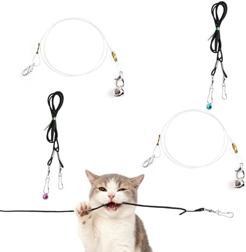 4PC Cat Wand Replacement Strings with Bells for Cat Toy Wand