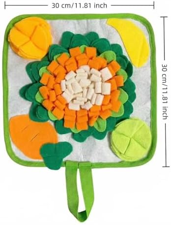 Rabbit Foraging Mat Snuffle Mat for Small Animals Rabbit Toy 11.81"x11.81" Rabbits Snuffle Mat Pets Interactive Feeding Matt Treat Dispenser for Bunny Guinea Pigs Ferrets Chinchillas (#A)