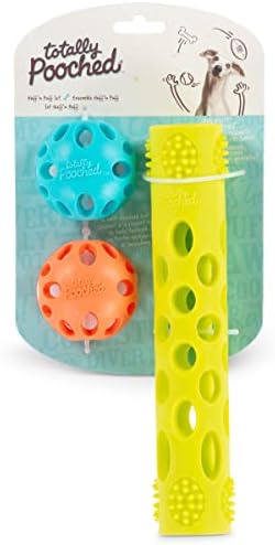 Messy Mutts Totally Pooched Huff n Puff Dog Toys, 3 Piece Set
