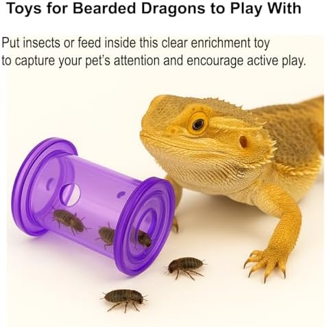 2Pcs Bearded Dragon Enrichment Toy - Foraging Toys & 2 Tweezers for Bearded Dragons to Play with – Bearded Dragon Toy for Reptiles - Reptile Terrarium Tank Accessories for Gecko, Lizard