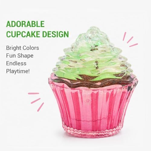 Molaxpet Squeaky Dog Toy Cupcake Rubber Interactive Chew Toy for Pet Dogs