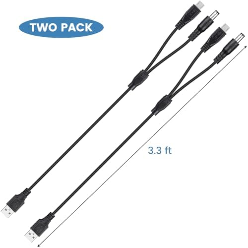 2-Pack Charger Cord for Bousnic Dog Shock Collar RS2A and RS2B