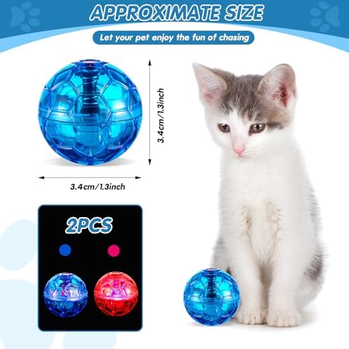Sratte 2 Pcs Light up Cat Balls Ghost Hunting Motion, Pink, Purple