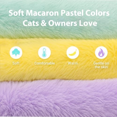 3 Pack Catnip Pillow Toys for Indoor Cats, Soft Plush Cat Toys with Pastel Macaron Colors, Interactive Catnip Toys for Biting, Cuddling and Play, Cute Kitty Toys