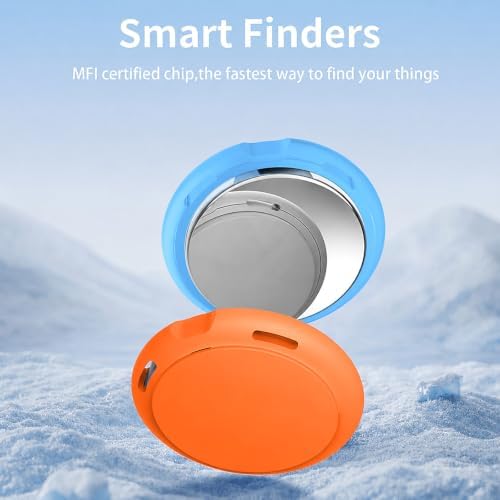 2 Pack Tracker Tags Finder Apple Find My MFi Certified Waterproof iOS Only | Bluetooth Air Smart Tags Item Finder Locator Worldwide Tracking for Key Pets Wallet Backpack Dogs Luggage Replaceable Battery