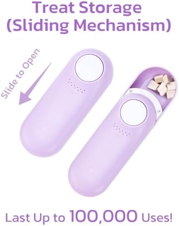 Clink Design Dog Training Clicker & Dog Clicker with Treat Storage, Purple | Clicker Dog Trainer, Compact Dog Clicker for Puppy Training or Cat Clicker, 2.36 oz