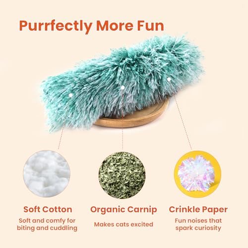 Cat Toys, 3 Pack Crinkle Catnip Pillow Toys for Indoor Cats