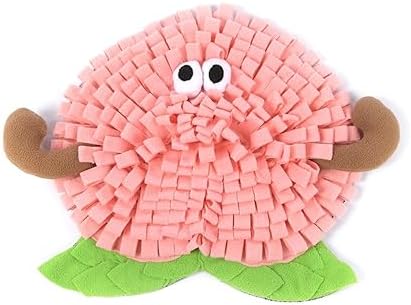 Vedem Small Animal Snuffle Mat Fleece Foraging Mats Interactive Feeding Toy Rabbit Guinea Pig Rat Hamster Anti Slip Treat Dispenser (Peach)
