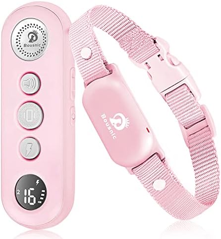 Bousnic Dog Training Collar with Remote - 1000ft Dog Shock Collar for 10-120lbs Small Medium Large Dog Waterproof Rechargeable e Collar with Beep/Vibrate/Safe Shock(1-16) Modes